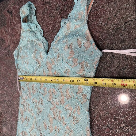 Deb Prom‎ Maxi Dress Size 1  Sleeveless Lace Bodycon Lined Formal Mint  Fairy - Picture 13 of 16
